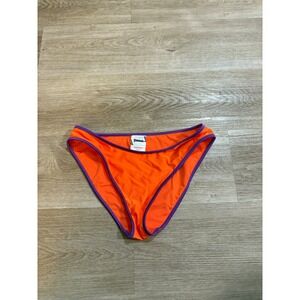 BFYNE Orange Purple Trim Bikini Bottoms Swimsuit Lingerie Size Small